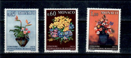 Timbres Monaco Année 1973 Neuf Série N°948 à N°950 Concours International De Bouquets Cérès 2007 Tome B Fleur Flower - Neufs