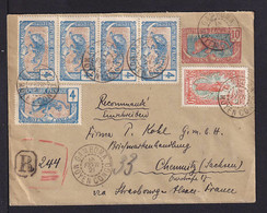 1921 - 10 C. Ganzsache Mit Zufrankatur Als Einschreiben Ab GAMBOMA Nach Chemnitz - Brieven En Documenten