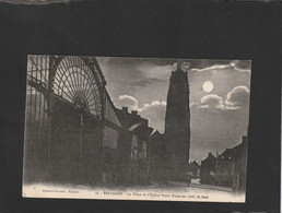 114576         Francia,    Bressuire,  La  Place  Et  L"Eglise  Notre Dame  Au Clair De Lune,  VG  1916 - Bressuire