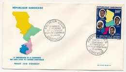 GABON => Env FDC => 100F 5eme Anniversaire - Conférence Des Chefs D'Etat ... 23 Juin 1964 - Libreville - Gabon (1960-...)
