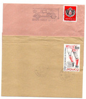 MONACO--Lot De 2 Parties D'enveloppes Avec Timbres Et Cachets  ( Football  CM 1994 USA + Blason) - Marcofilia