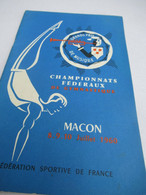 Fédération Sportive De France/Championnats  Fédéraux De Gymnastique/Grands Prix De Musique/MACON/1960      PROG315 - Programas