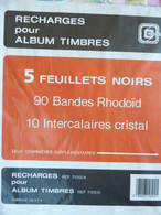 RECHARGES NEUVES POUR ALBUM "CLERAN" 5 FEUILLETS - Formato Grande, Sfondo Nero