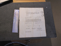 WANNE - 1837 - PATENTE DE CABARTIER ACCORDEE A MASSON LOUIS - Documentos Históricos