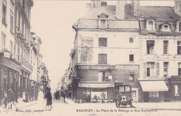 Cpa -49- Saumur -animée- Place De La Belange , Rue E. Zola -edi Robin - Saumur