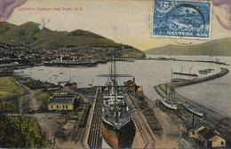 Lyttelton Harbour And Dock New Zealand . P. Used  To Paris Hand Colored Ship Maintenance - Nouvelle-Zélande