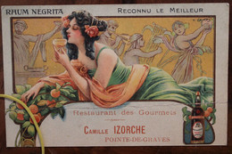 1910's CPA Ak Restaurant Des Gourmets Pointe De Graves Rhum Negrita Publicité Pub Illustrateur Litho Rare !!! - Altri & Non Classificati