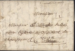 Manuscrit "De Montélimar" Lenain N°1A Drôme Lettre Du 24 4 1784 Taxe Manuscrite 4 Réexpédié La Cluza - 1701-1800: Précurseurs XVIII