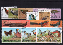 7635 Lot De  TIMBRES   FAISANS  FAISAN  PAPILLONS    Divers - Gallinaceans & Pheasants