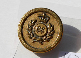 RARE BOUTON UNIFORME MILITAIRE ANCIEN - INITIALE "CE" + COURONNE, LAURIER D:22mm / BUTTON        (2202.178) - Boutons