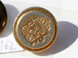 RARE BOUTON UNIFORME MILITAIRE ANCIEN - COURONNE + COLONNE + BLASON - D:19mm / BUTTON        (2202.175) - Boutons