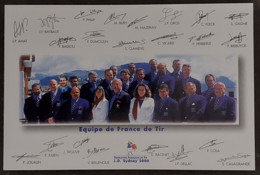 Carte Postale - Equipe De France De Tir (noms Et Signatures) Jeux Olympiques De Sydney 2000 - Publicidad