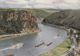 CARTOLINA  DIE LORELEY AM RHEIN,RHEINLAND-PFALZ,GERMANIA,VIAGGIATA 1957 - Rhein-Hunsrueck-Kreis