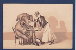 CPA éléphant Non Circulé Position Humaine Alcool - Elephants
