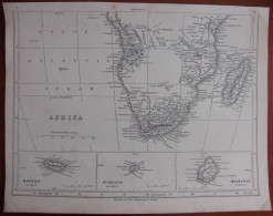 South Africa, Mauritius, Madère,  Saint-Helena : Antique Map Chapman And Hall (1850) - Cartes Géographiques