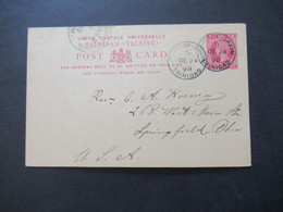 GB Kolonie Trinidad (Trinidad & Tobago) 24.12.1898 Weihnachten Stempel Port Of Spain In Die USA Gesendet - Trinidad Y Tobago