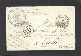 19-Nov. 70  -,DEVANT De Lettre  Cachet Allemand Garnison-commando / Wiesbaden  + P.D. Encadré + Amb. Calais à Paris 1° - War 1870