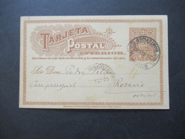 1900 Republica Oriental Del Uruguay Weltpostverein Union Postal Universelle Ganzsache Nach Rosario Oriental - Uruguay