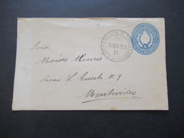 1905 Republica Oriental Del Uruguay Ganzsachen Umschlag Mit Stempel Treinta Y Tres P Nach Montevideo - Uruguay