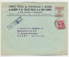 FRANCE MAZELIN 1FR MIXTE EMA 2FR B0256 TOULOUSE 30.9.1948 LETTRE TARIF IMPRIME PEU COMMUN - 1945-47 Ceres De Mazelin