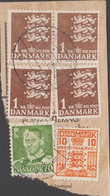 TRANGISVÅG 2 10.6.58.  On 10 ØRE GEBYRMÆRKE + 70 ØRE Fr. IX + 4 Ex 1 Kr.   - JF521317 - Port Dû (Taxe)