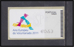 Portugal 2011 Etiquetas Autoadesivas Ano Europeu Do Voluntariado EMA E Post Volunteering Faire Du Bénévolat - Macchine Per Obliterare (EMA)