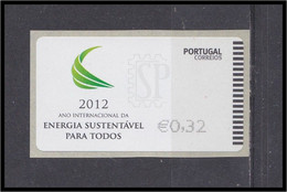 Portugal 2012 Etiqueta Autoadesiva Ano Internacional Da Energia Sustentável Para Todos EMA Energy E Post - Franking Machines (EMA)