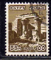 UAR EGYPT EGITTO 1978 1985 RUINS OF EDFU TEMPLE 55m USED USATO OBLITERE' - Gebraucht