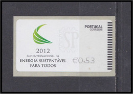 Portugal 2012 Etiqueta Autoadesiva Ano Internacional Da Energia Sustentável Para Todos EMA Energy E Post - Maschinenstempel (EMA)