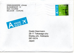 59558 - Belgien - 2022 - "1" Koenig Philippe EF A LpBf BRUXELLES -> Japan - Cartas & Documentos