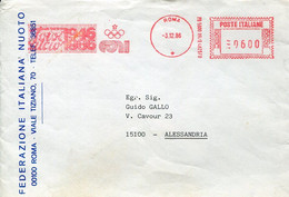 71012 Italia, Red Meter Freistempel Ema, 1986 Roma  CONI  Totocalcio 1946/1986 - Marcofilia - EMA ( Maquina De Huellas A Franquear)