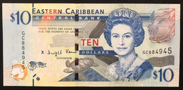 East Caribbean 10 DOLLARI Pick#52 2012 Queen Elizabeth IIà Q.fds LOTTO 3934 - Caraïbes Orientales