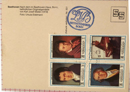 Postcard With Stamps Ajman United Arab Emirates Ludwig Van Beethoven 1972 - Ajman