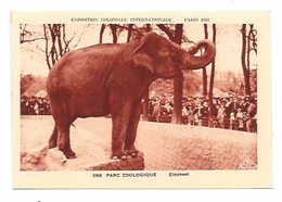 Cpa  Eléphant,  Verso Publicité "jean Bart" , Parc Zoologique, Belle Carte - Elefantes