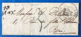 France Cursive 73 May + TAD (type 13) LISY (73) 16.7.1836 Pour Paris - (A190) - 1801-1848: Précurseurs XIX