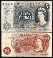 GRAN BRETAGNA Great Britain 5 Pounds + 10 Shillings KM#373b + 375a 1962/1966  LOTTO 3938 - Otros – Europa