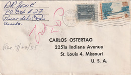 Cuba 1955 Cover Mailed - Brieven En Documenten