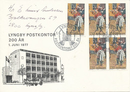 Denmark Cover Lyngby Post Office 200th Anniversary 1-6-1977 - Lettres & Documents