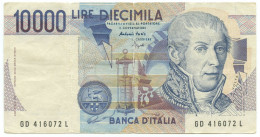 10000 LIRE FALSO D'EPOCA BANCA D'ITALIA ALESSANDRO VOLTA LETTERA D 22/11/1989 BB - [ 8] Falsi & Saggi