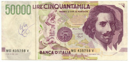 50000 LIRE FALSO D'EPOCA GIAN LORENZO BERNINI II TIPO 1992-1999 BB - [ 8] Vals En Specimen