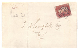 Great Britain 1841  S.G. 8  PENNY RED On Small Nice Letter December 1843  4 Good Margins  Letters J-F - Gebraucht