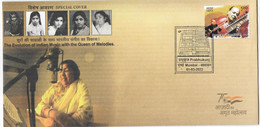 INDIA 2022- Special Cover- LATA MANGESHKAR- Melody Queen Of India- Bollywood Singer- Limited Issue Cover - Covers & Documents