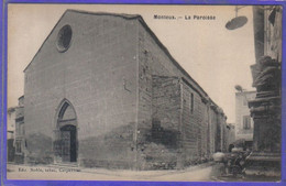 Carte Postale 84. Monteux  La Paroisse Et La Fontaine Très Beau Plan - Monteux