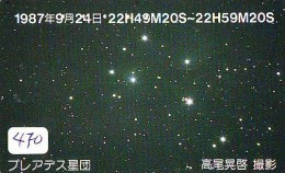 Télécarte Japon ESPACE * Phonecard JAPAN * SPACE  (470)  PLANETE * Météorite * COSMOS * - Astronomy