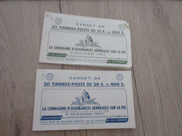 FRANCE X2 Carnets Marianne De Chiffer Incomplets 20f Bleu Et 15F Rouge - Sonstige & Ohne Zuordnung