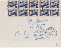 ALGERIE - 1955 - BLOC De 10 TIMBRES Sur ENVELOPPE De MAISON-CARREE => LE MAIRE DE LA VILLE - Storia Postale