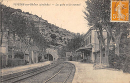 CPA 07 VIVIERS SUR RHONE LA GARE ET LE TUNNEL - Viviers