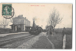 CPA 21 Arnay Le Duc La Gare Train - Arnay Le Duc