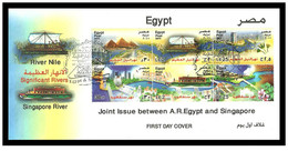 Egypt - 2011 - FDC - ( Joint Issue - Egypt & Singapore - River Of Both ) - Set Of 6 - Cartas
