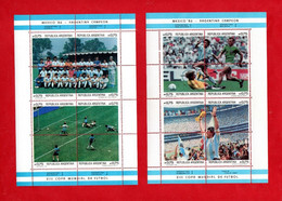 (Cl5) ARGENTINA **- 1986- Coupe Du Monde De Football Au Mexico. Yvert. Bf. 33-34  MNH** - Blokken & Velletjes